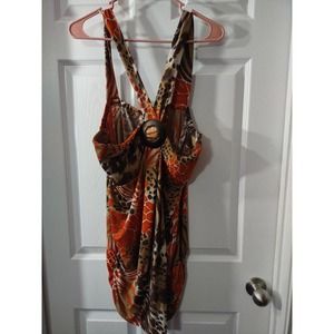 Gold Flava Top Plus Size 18 Brown And Orange Sleeveless